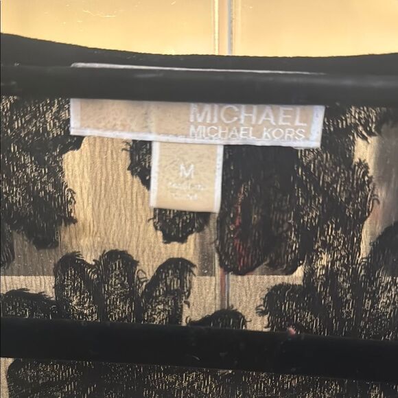 Michael Kohrs Black Sheer Lace Short Sleeve Dress (Slip NOT included) - Picture 2 of 6